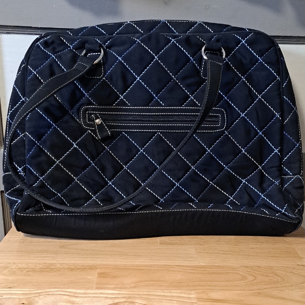 Vera Bradley Quilted Navy Business Shoulder Bag - Women